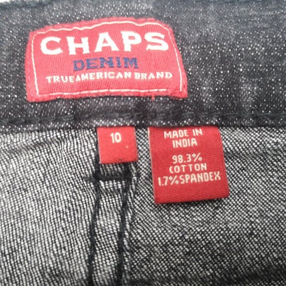 Chaps Denim Ladies Size 10 Straight Leg Black Jeans - Picture 3 of 12